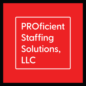 CMYK_PROficient Staffing Solutions, LLC_Logo_Left-Align with White and Black Borders